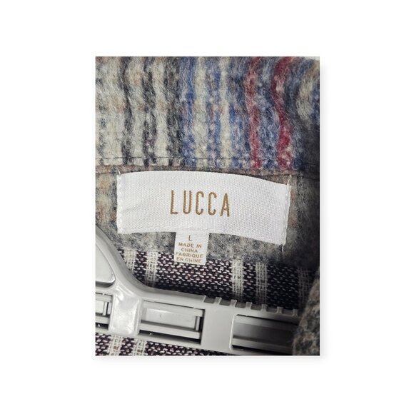 Lucca | Shacket Jacket | Women's | Large | Plaid Flannel | Oversized Wool Blend - Picture 6 of 9